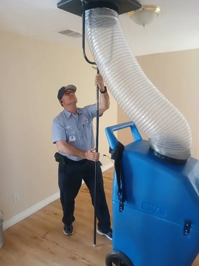 Mini Split Installation technician using HEPA equipment in Mechanicsville